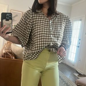 Handmade Linen Top Gingham